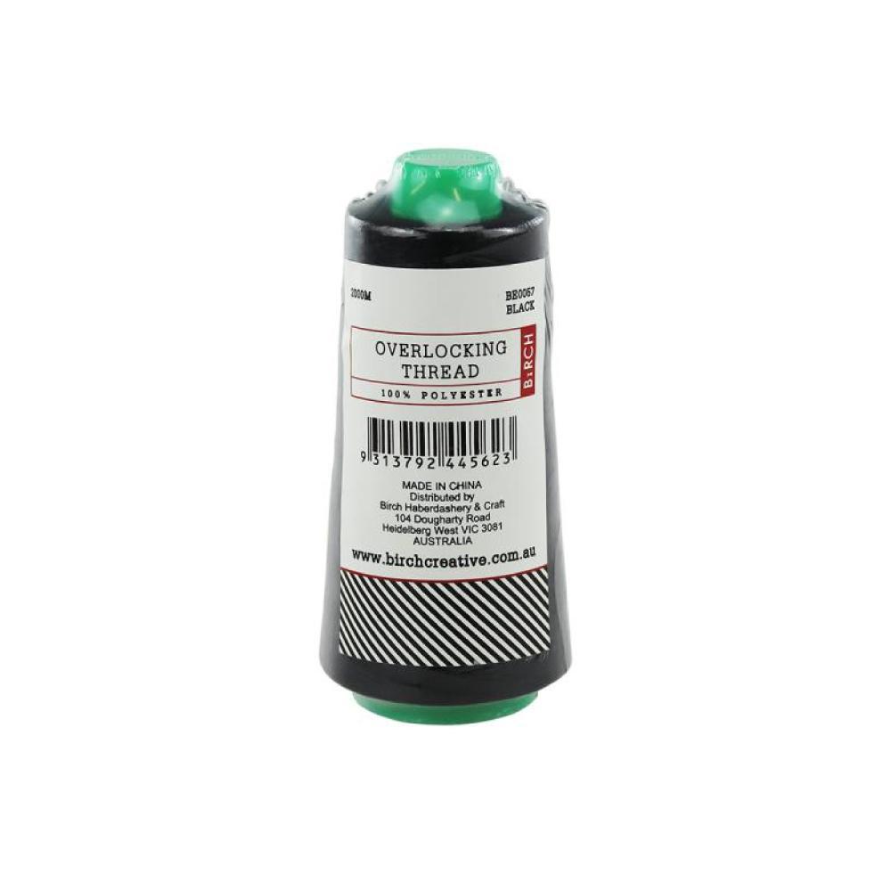Black Birch Overlocking Thread 2000m spool, ideal for sewing and crafting projects.