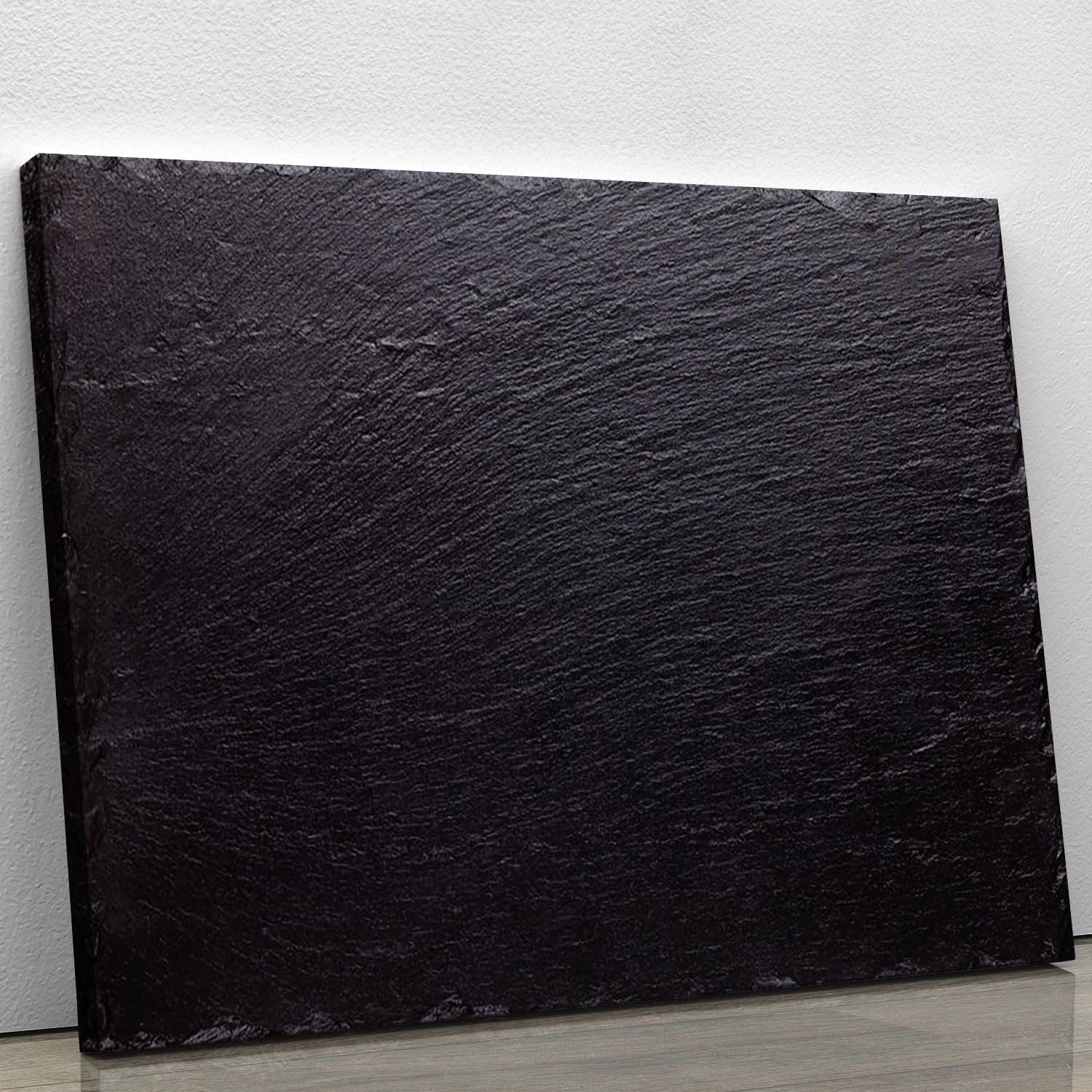 Black slate stone canvas print showcasing a modern design, perfect for home or office decor.