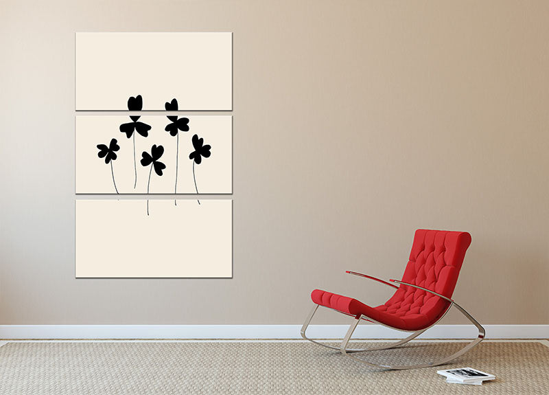 Black Sorrel 3 Split Panel Canvas Print showcasing elegant design and vibrant colors.