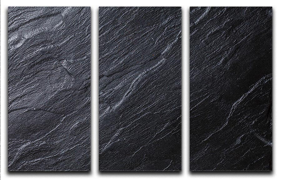 Black Textured Stone 3 Split Panel Canvas Print showcasing a modern and elegant design, perfect for enhancing any interior space.