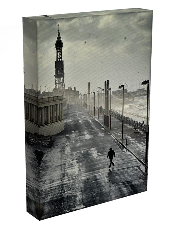 Blackpool Storm Canvas Print showcasing dramatic clouds and waves, perfect for modern decor.