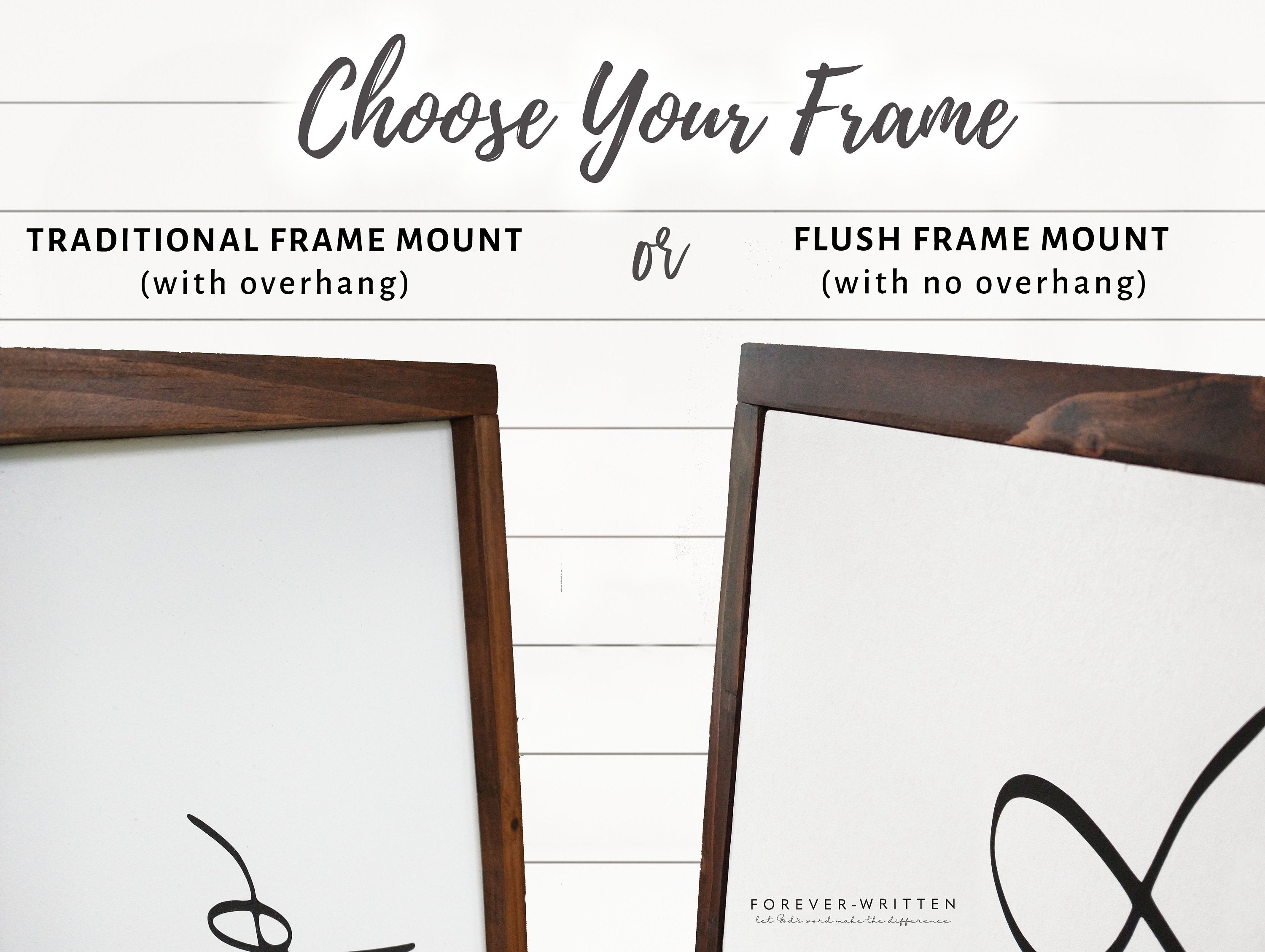 Rustic Bless the Food Before Us wood sign with Christian scripture, framed in a customizable stain color, perfect for dining room decor.