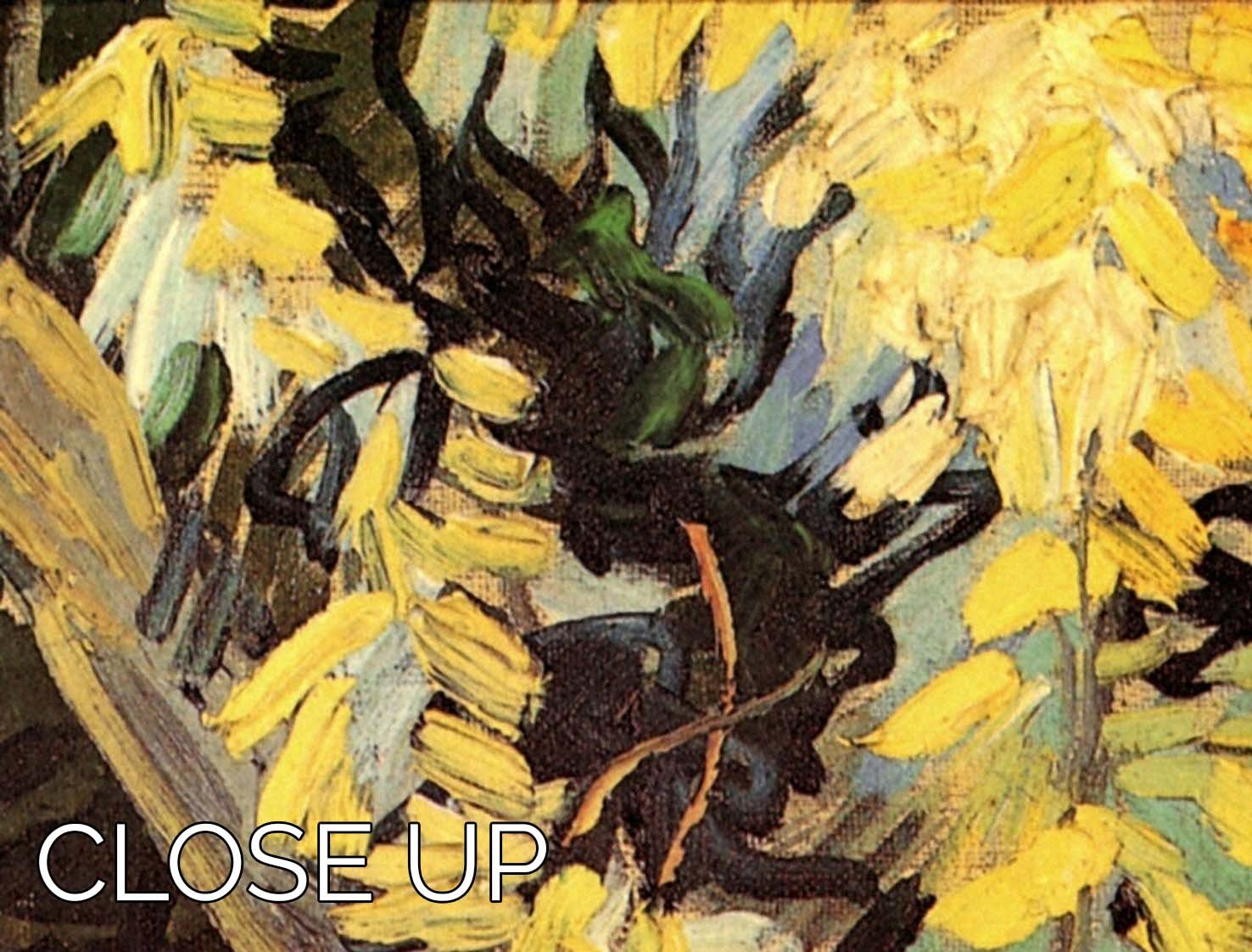 Three-panel canvas print of Van Gogh's Blossoming Acacia Branches, showcasing vibrant colors and intricate details.