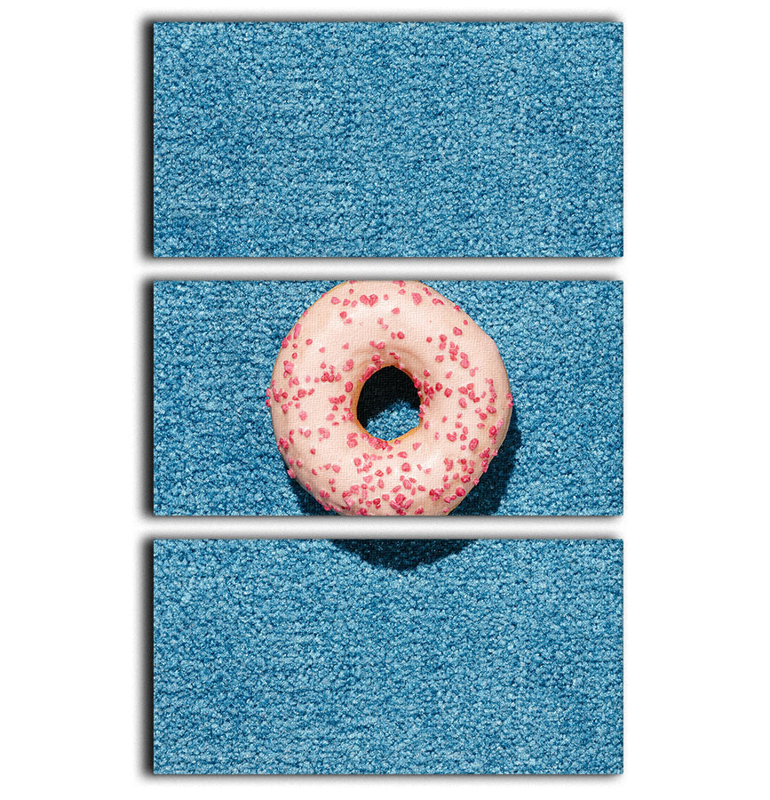 Blue Doughnut 3 Split Panel Canvas Print showcasing vibrant colors and abstract design, perfect for modern decor.