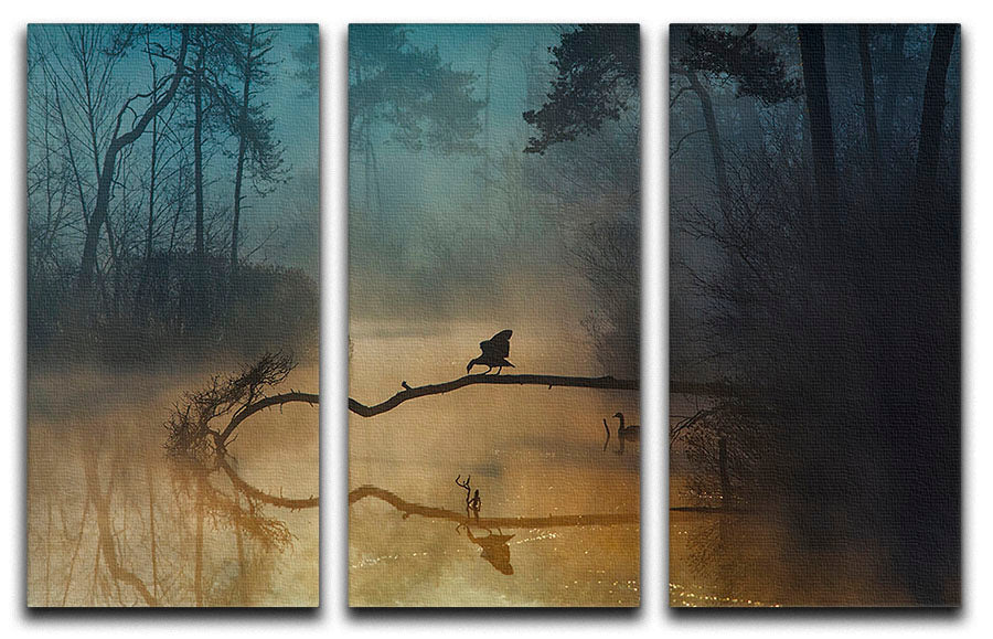 Blue Hour 3 Split Panel Canvas Print featuring a serene and captivating design, perfect for enhancing any living space.