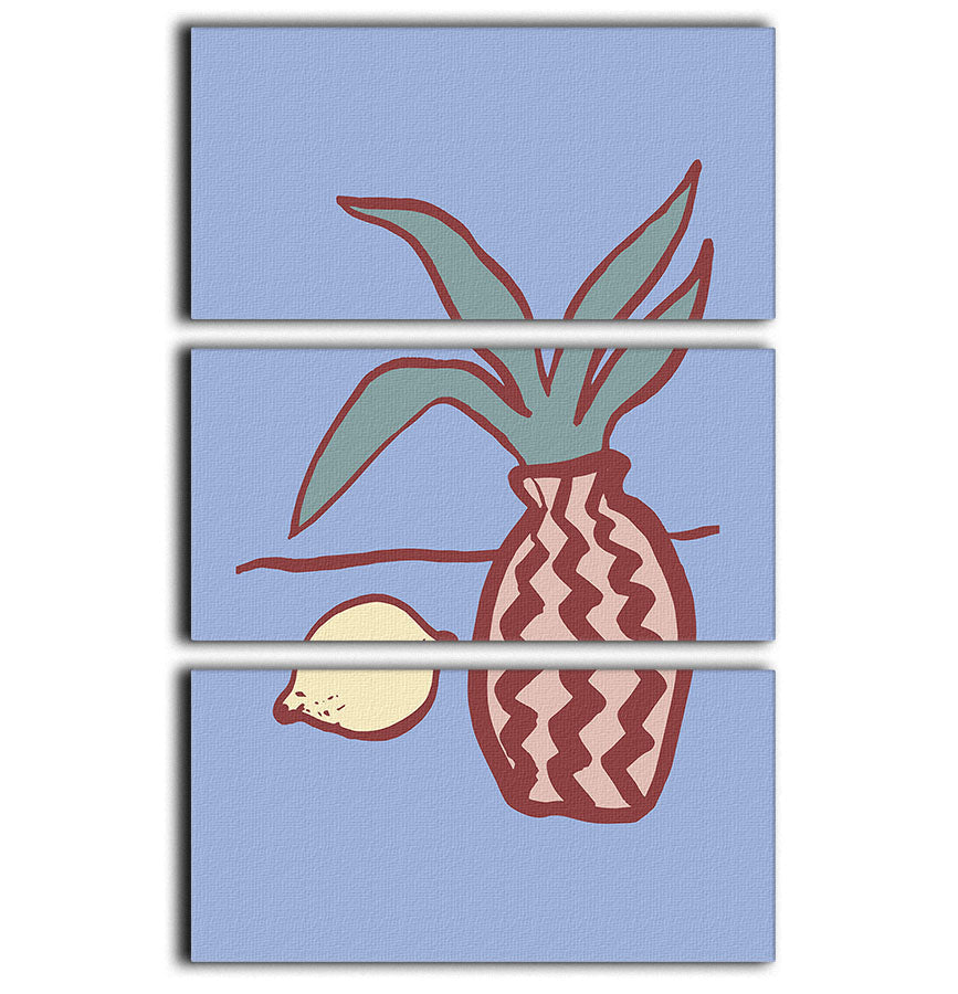 Blue Lemon 3 Split Panel Canvas Print featuring vibrant colors and modern design, perfect for enhancing any room's decor.