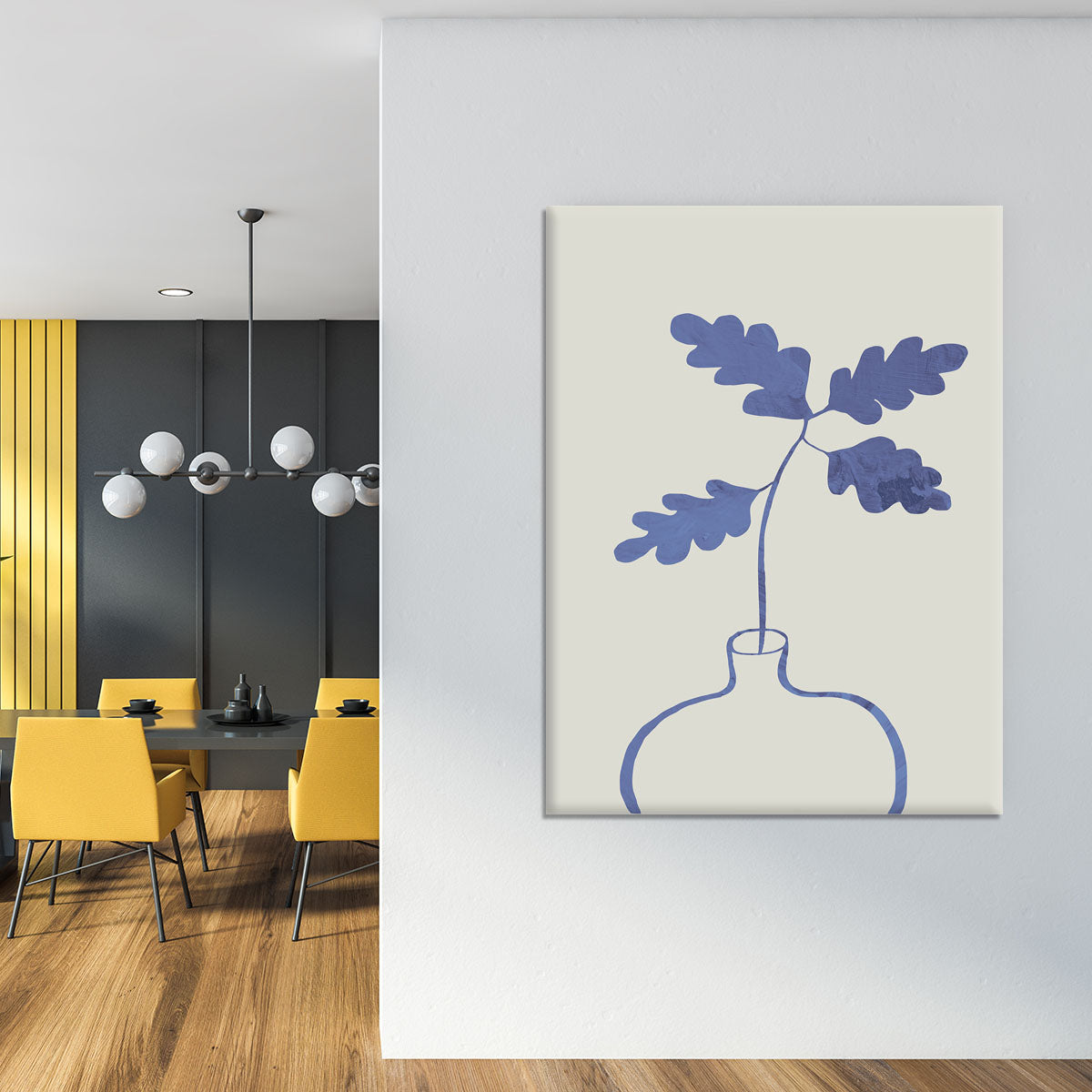 A beautiful Blue Oak Plant Canvas Print showcasing intricate blue oak leaves and branches, perfect for home decor.