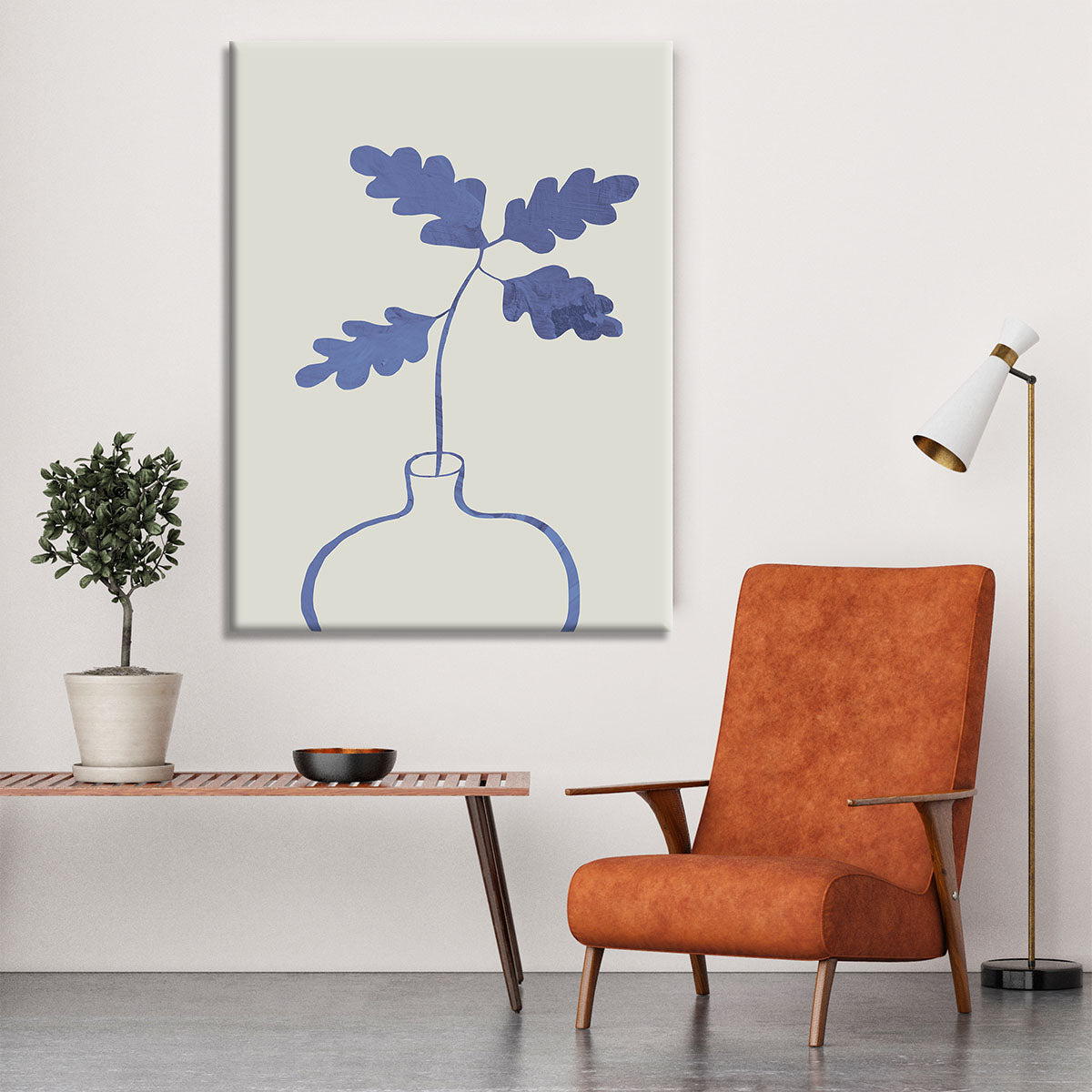 A beautiful Blue Oak Plant Canvas Print showcasing intricate blue oak leaves and branches, perfect for home decor.