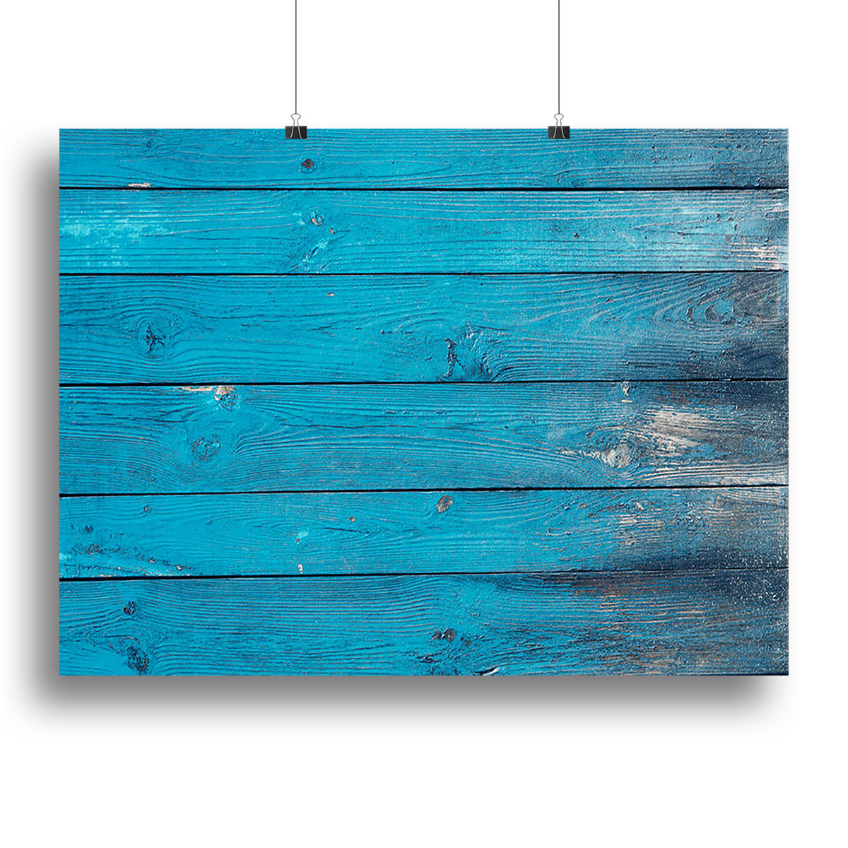 A beautiful blue painted wood texture canvas print, showcasing intricate details and vibrant colors, perfect for modern home decor.