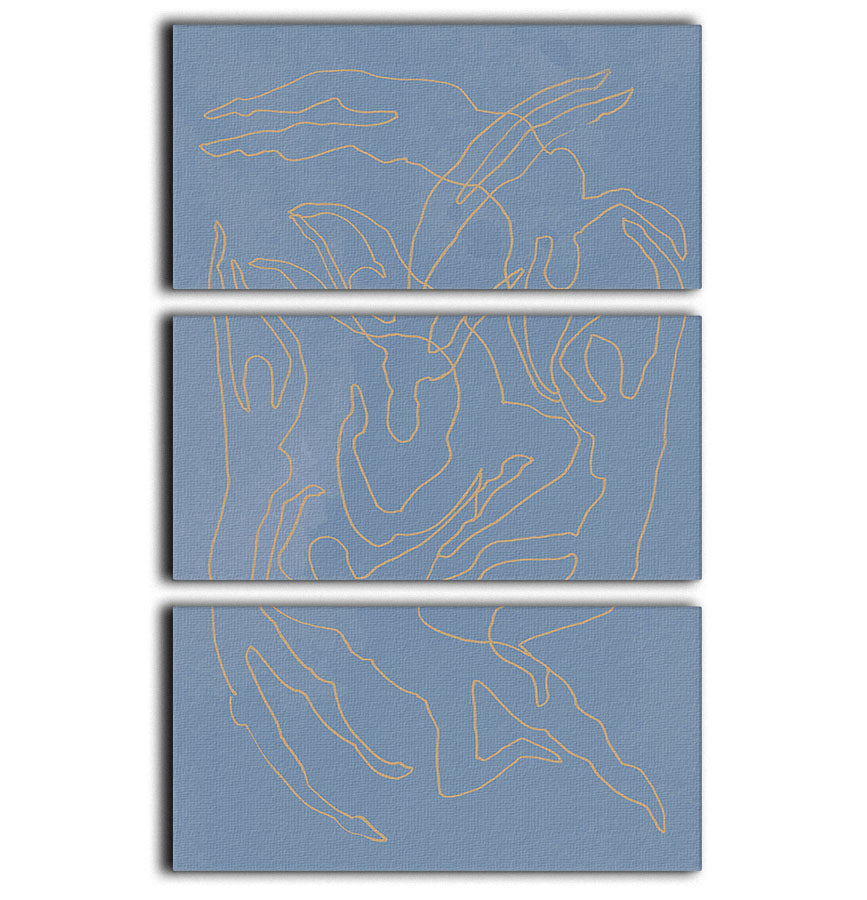 Blue Swimmers 3 Split Panel Canvas Print showcasing vibrant colors and intricate details, perfect for enhancing any room's decor.