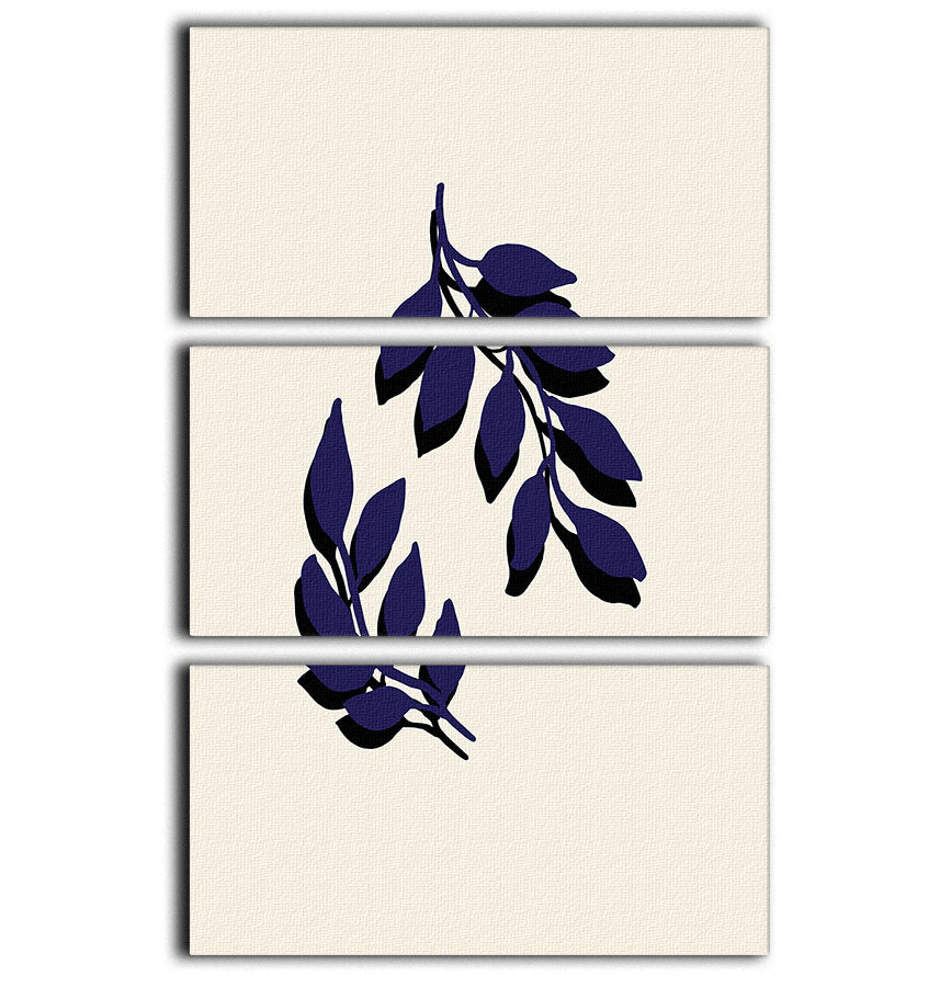 Blue Twigs 3 Split Panel Canvas Print showcasing elegant twig design in calming blue tones.