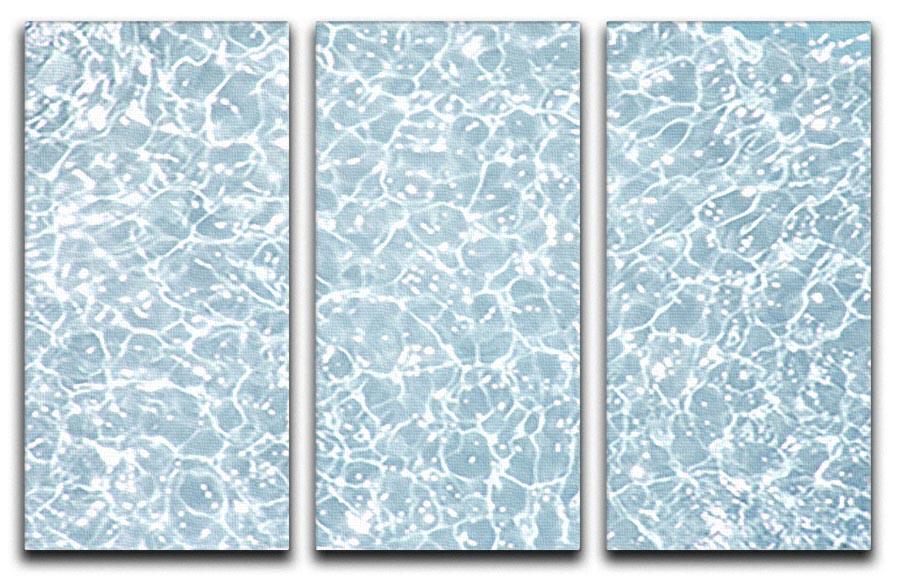 Blue Water Texture 3 Split Panel Canvas Print showcasing a serene water design across three canvases.