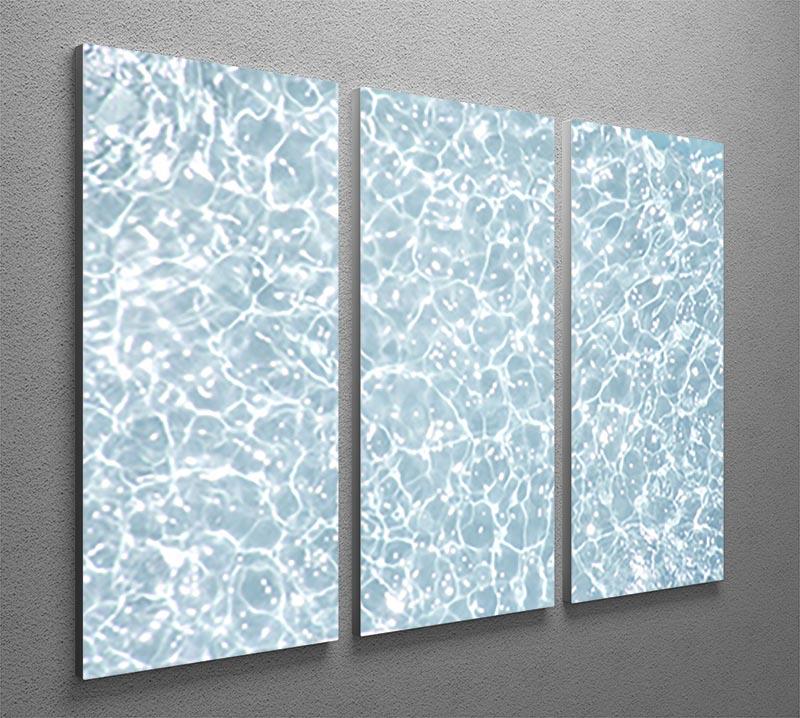 Blue Water Texture 3 Split Panel Canvas Print showcasing a serene water design across three canvases.