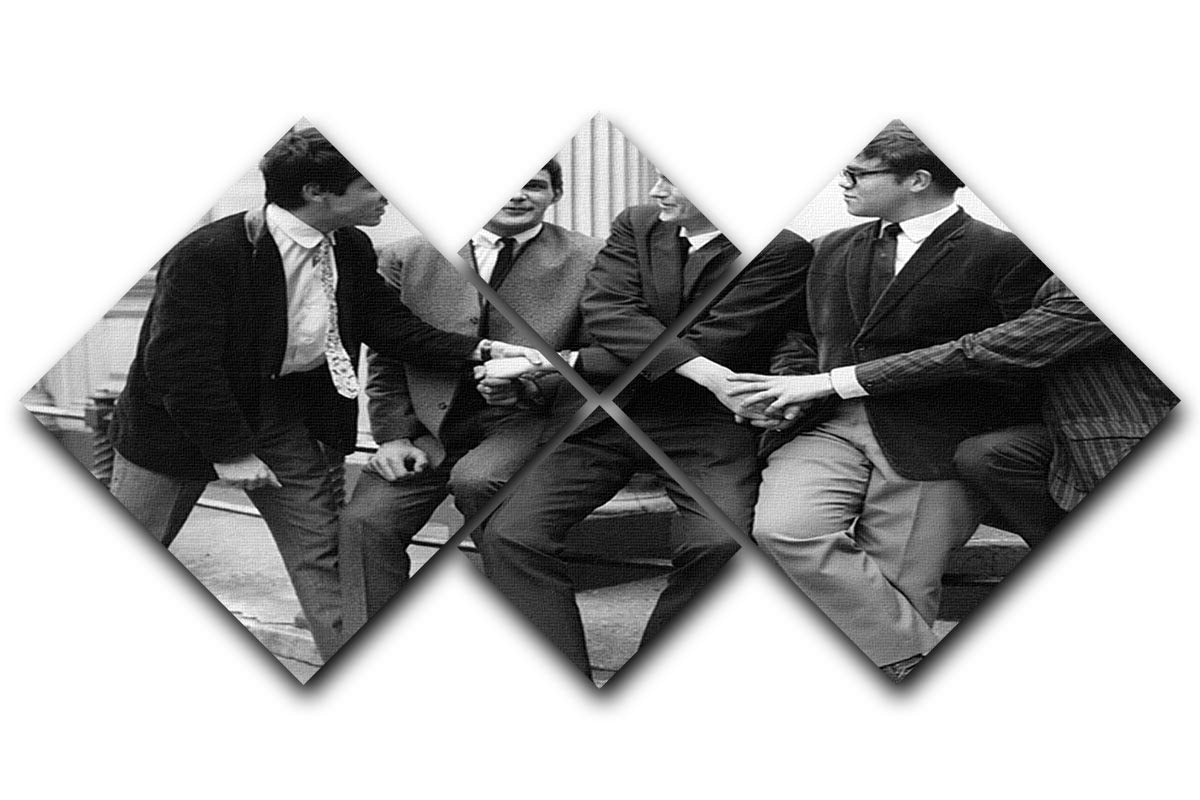 Bluesology including Elton John 4 Square Multi Panel Canvas featuring vibrant colors and iconic imagery of Elton John, arranged in four equal panels.