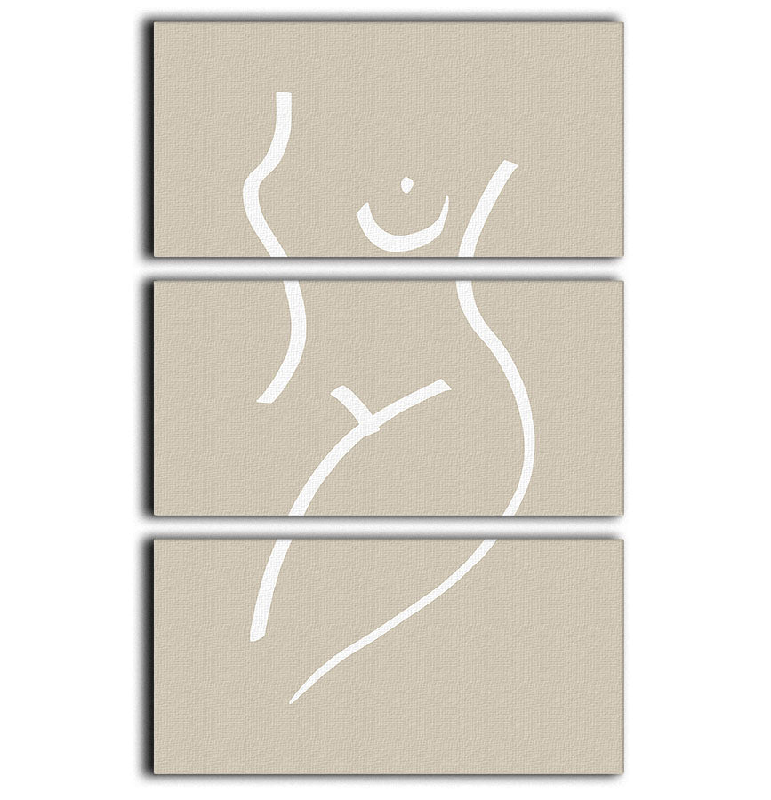 Body Sketch Sand 3 Split Panel Canvas Print showcasing elegant design and high-quality finish, perfect for modern decor.