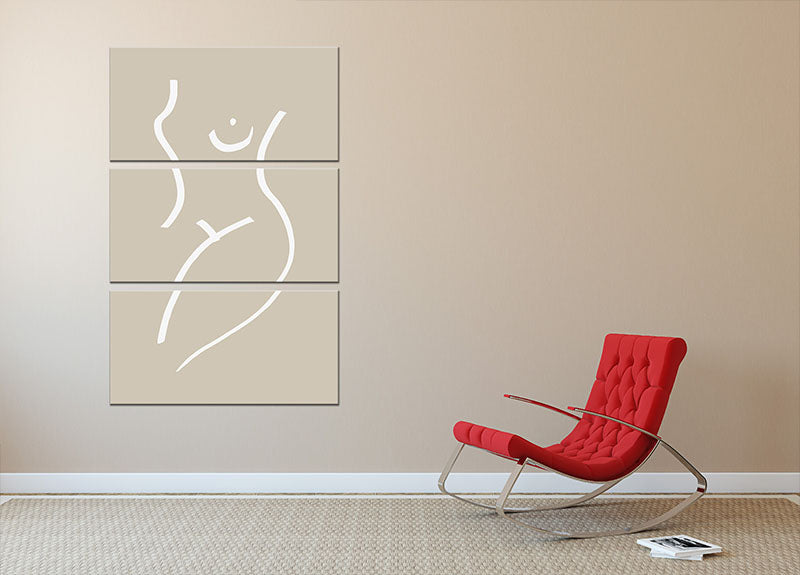 Body Sketch Sand 3 Split Panel Canvas Print showcasing elegant design and high-quality finish, perfect for modern decor.