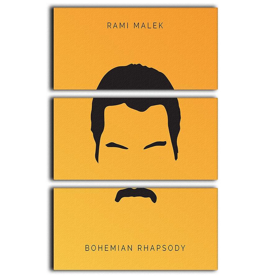 Bohemian Rhapsody Rami Malek 3-panel canvas print showcasing a minimalist design, perfect for home decor.