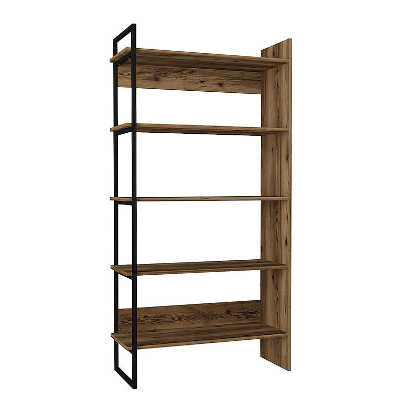Bookcase ESTERA in smoked walnut finish, featuring spacious shelves and a modern design, perfect for home or office use.