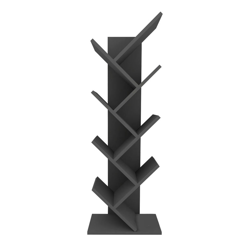 Modern TOWER bookcase in anthracite color with a unique tree-like design, perfect for home or office use.