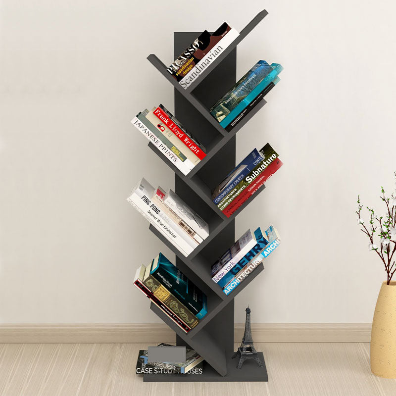 Modern TOWER bookcase in anthracite color with a unique tree-like design, perfect for home or office use.