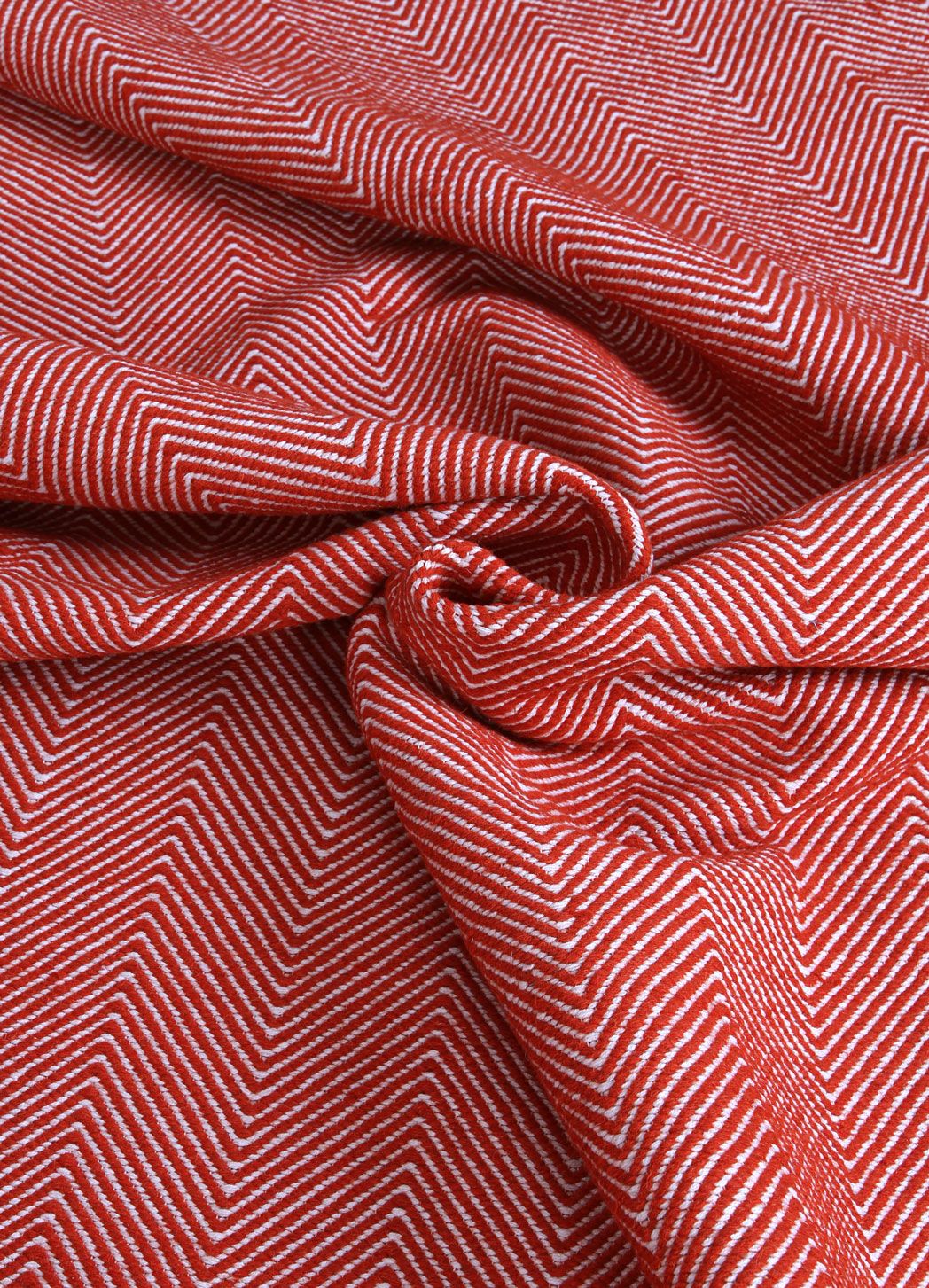 Bondi Chevron Orange Rug measuring 200x290 cm, featuring a vibrant orange color with classic Ikat tie-dye patterns, hand-crafted in India.