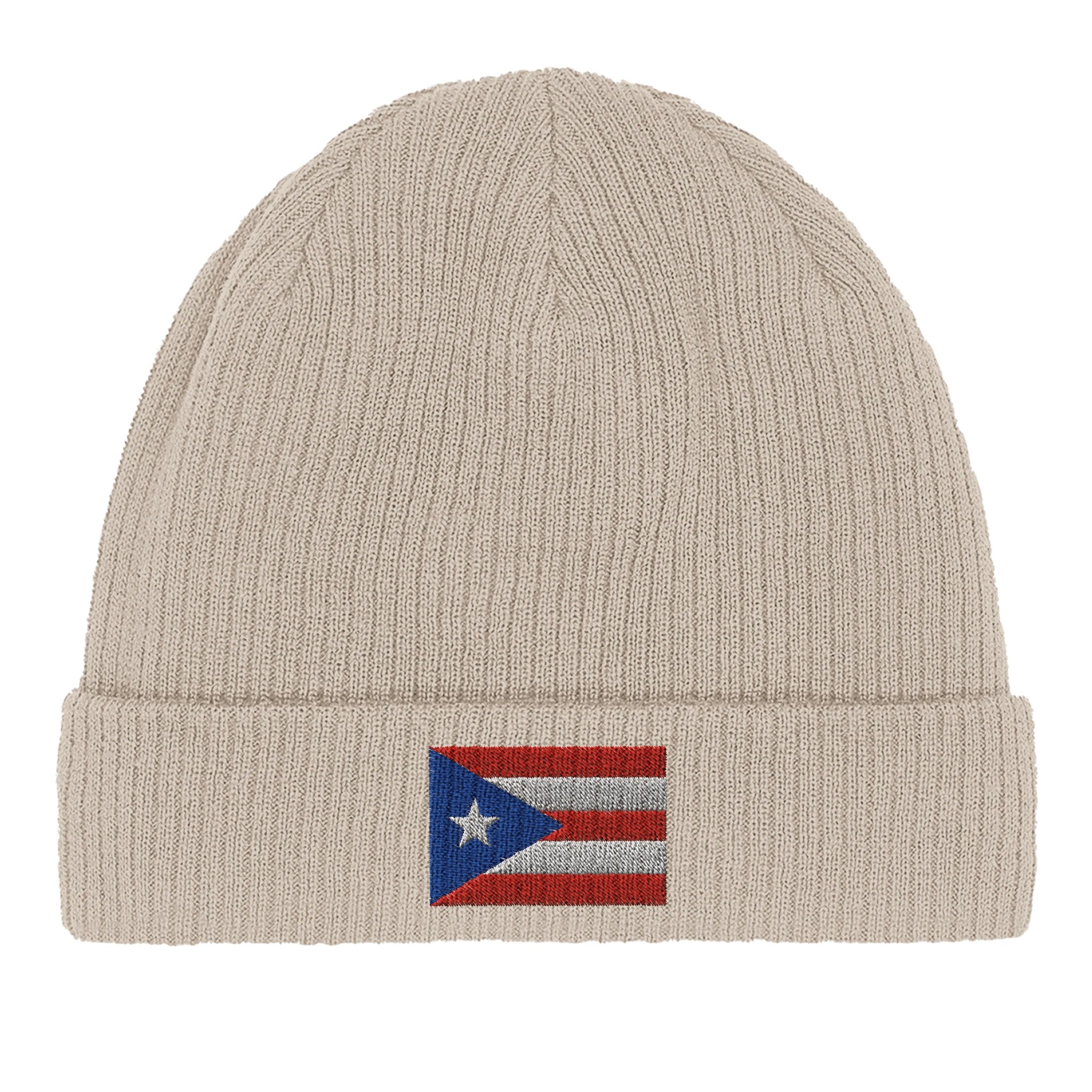 Bonnet en coton biologique avec le drapeau de Porto Rico, léger et confortable, parfait pour un usage quotidien.