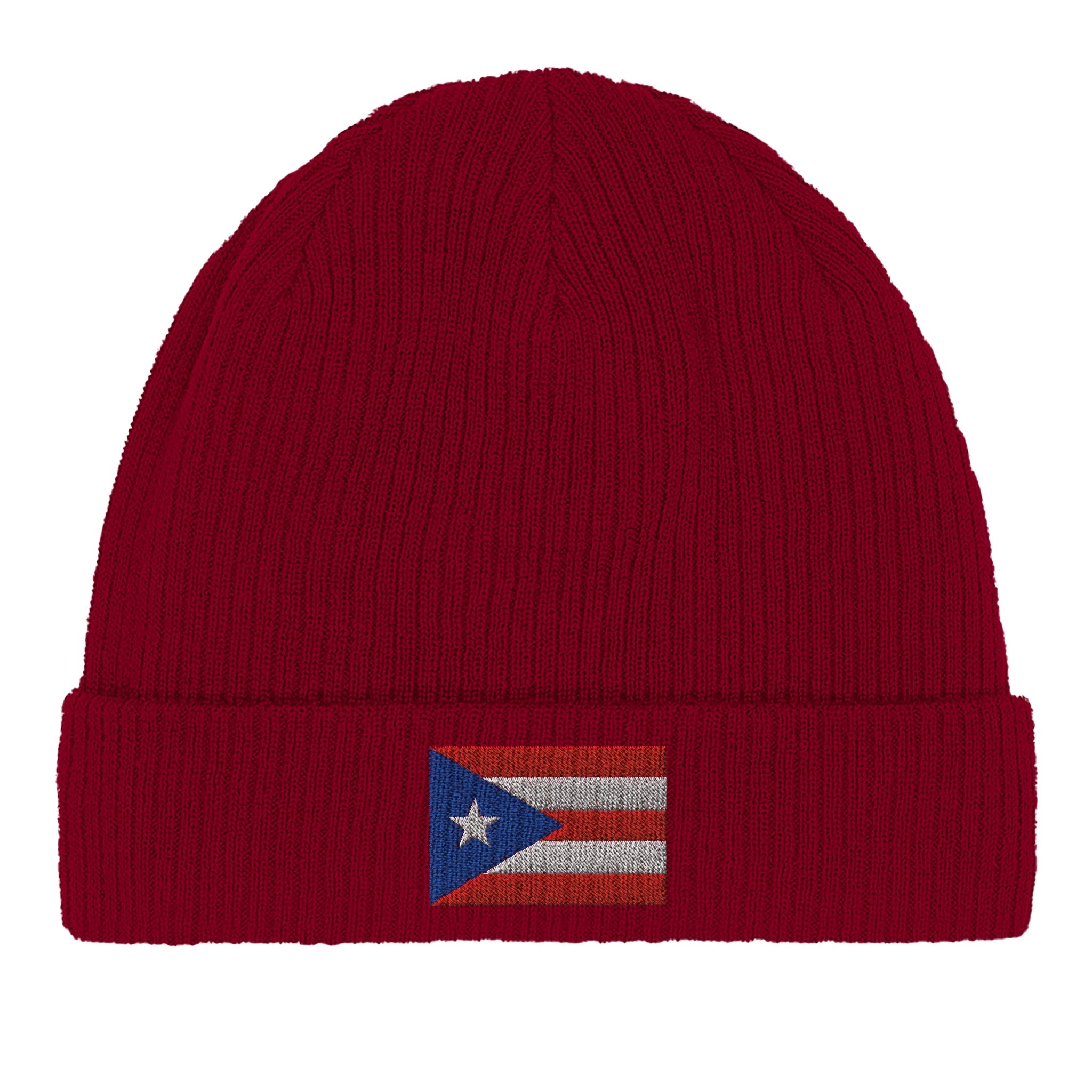 Bonnet en coton biologique avec le drapeau de Porto Rico, léger et confortable, parfait pour un usage quotidien.