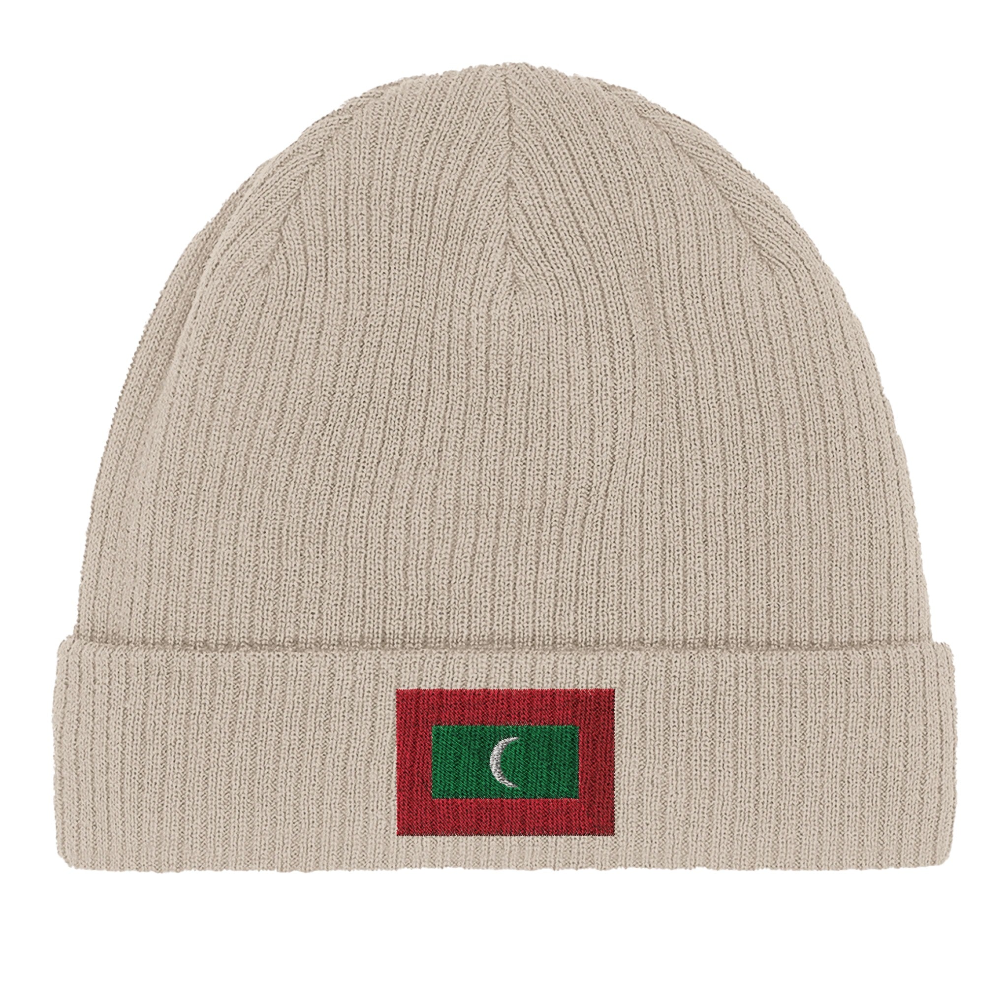 Bonnet en coton biologique Drapeau des Maldives, doux et léger, parfait pour un style éco-responsable.