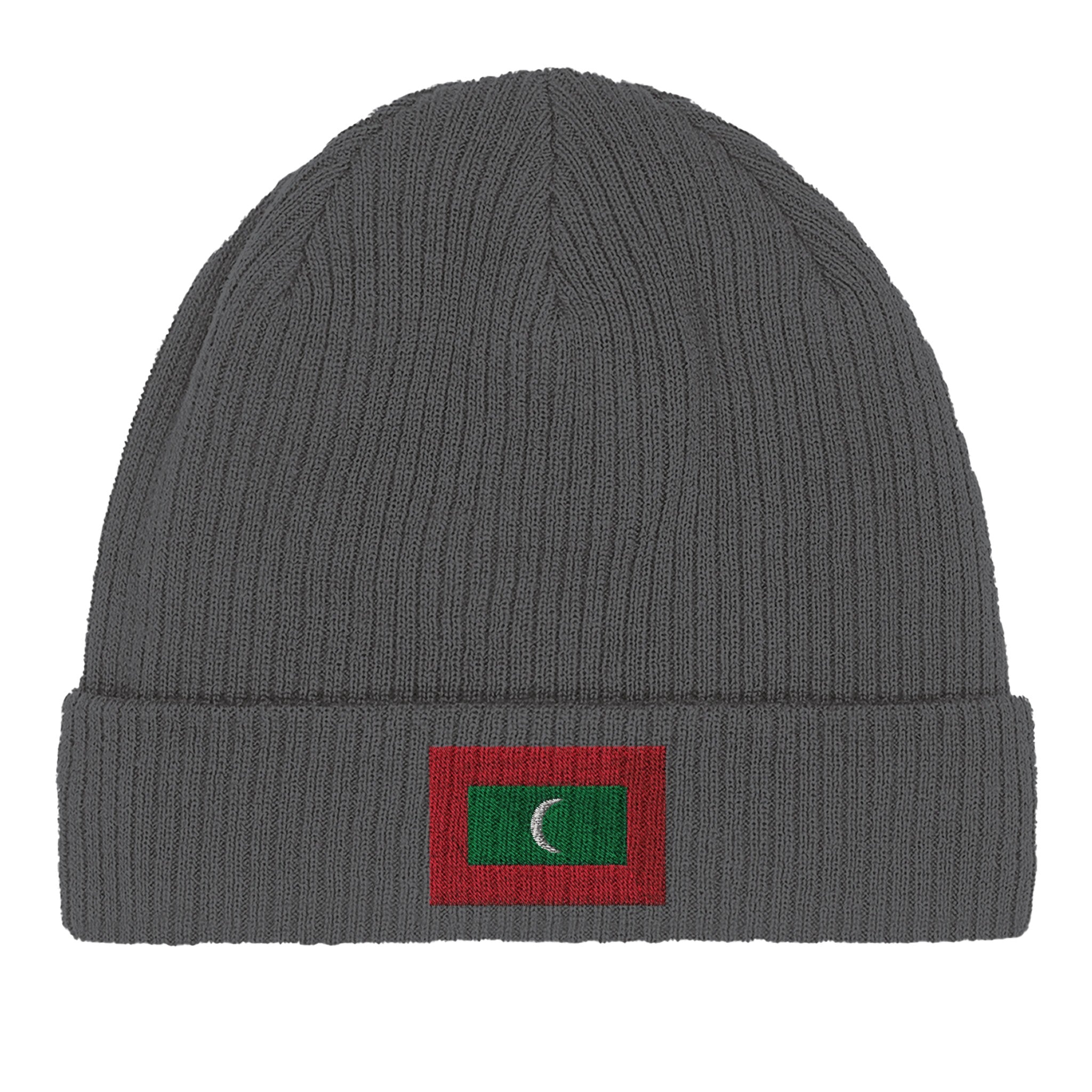 Bonnet en coton biologique Drapeau des Maldives, doux et léger, parfait pour un style éco-responsable.