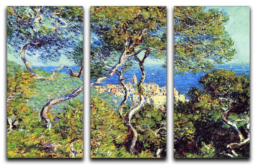 Bordighera by Monet split panel canvas print showcasing vibrant colors and intricate details across three panels.