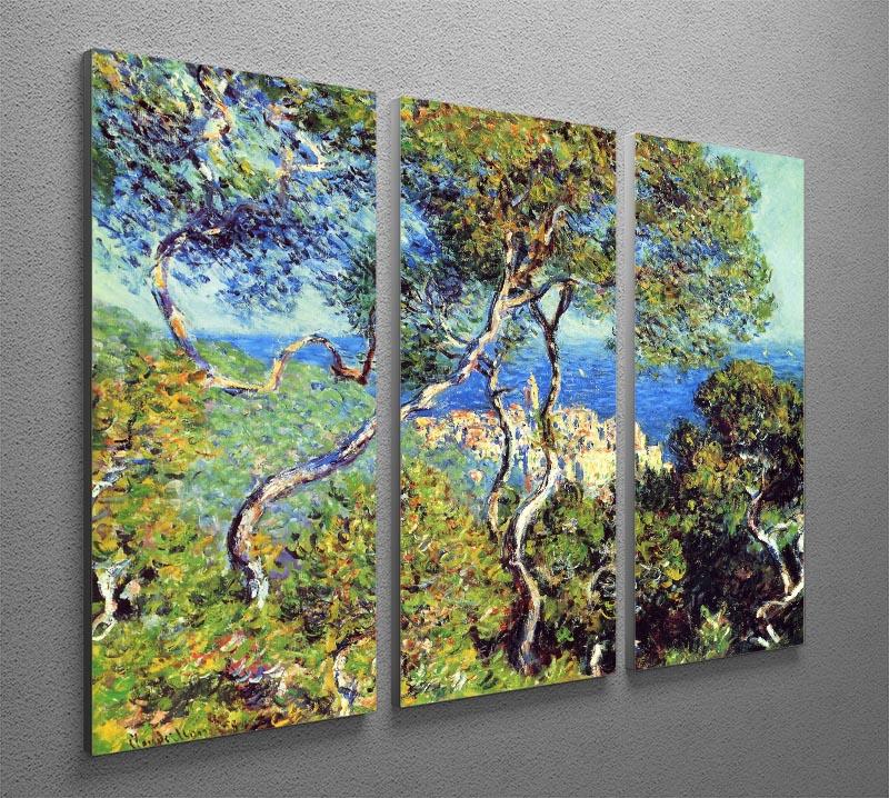 Bordighera by Monet split panel canvas print showcasing vibrant colors and intricate details across three panels.