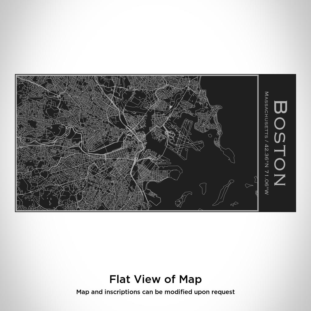 Custom engraved insulated bottle featuring a Boston map in matte black finish.
