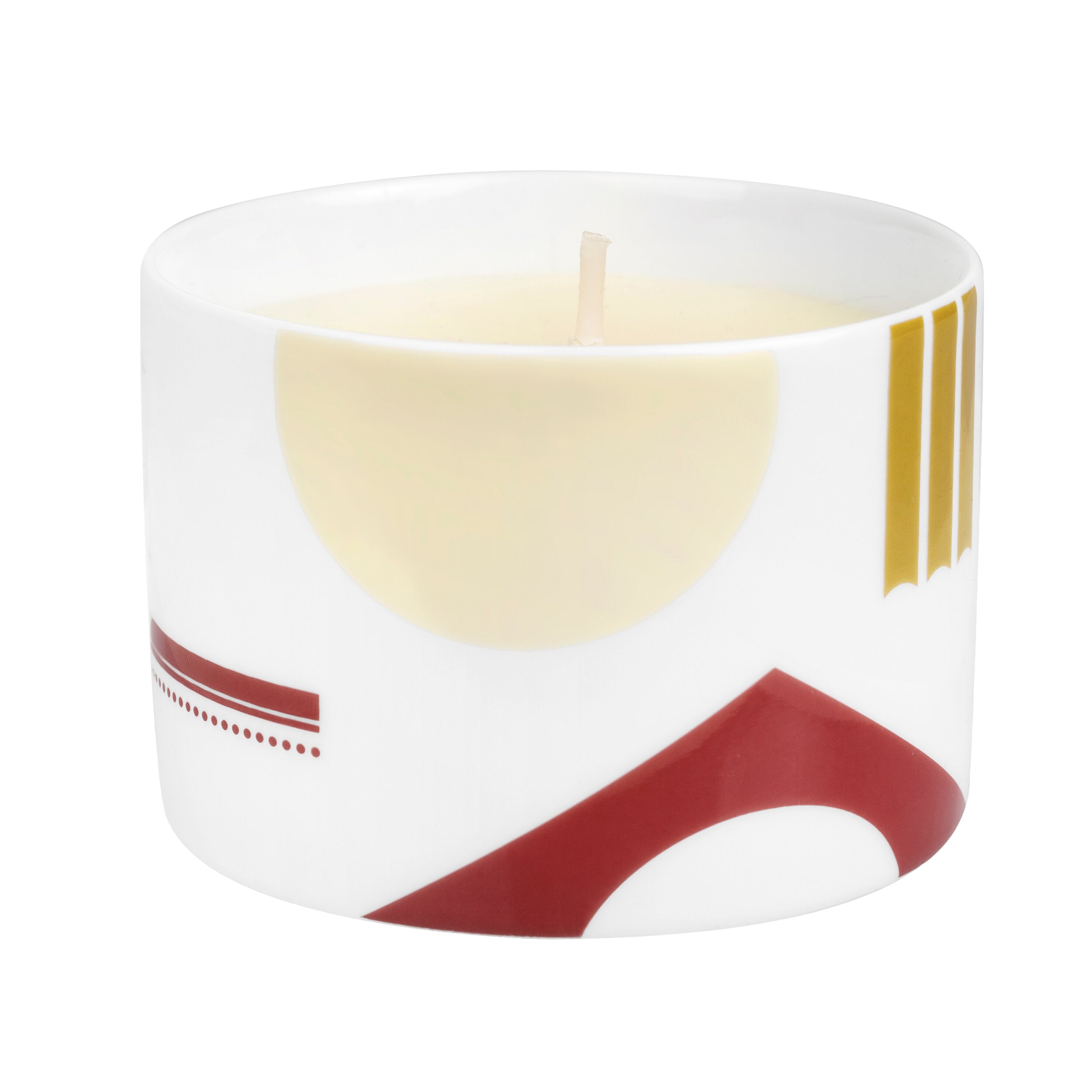 Bougie Parfumée Opéra de 130g dans un pot en porcelaine de Limoges, décoré à la main, avec une soucoupe assortie.