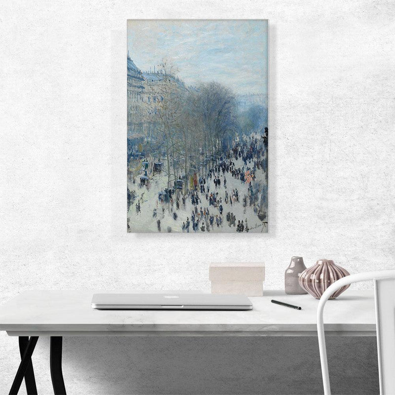 Boulevard Des Capucines 1883 canvas art featuring vibrant colors and intricate details, perfect for home decor.