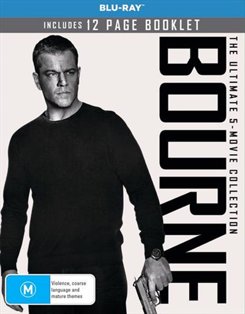 The complete Bourne film collection featuring five thrilling movies starring Matt Damon.
