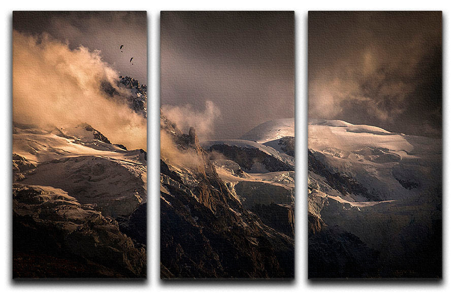 Boys With Unfolded Wings 3 Split Panel Canvas Print showcasing three panels of vibrant artwork, perfect for home decor.