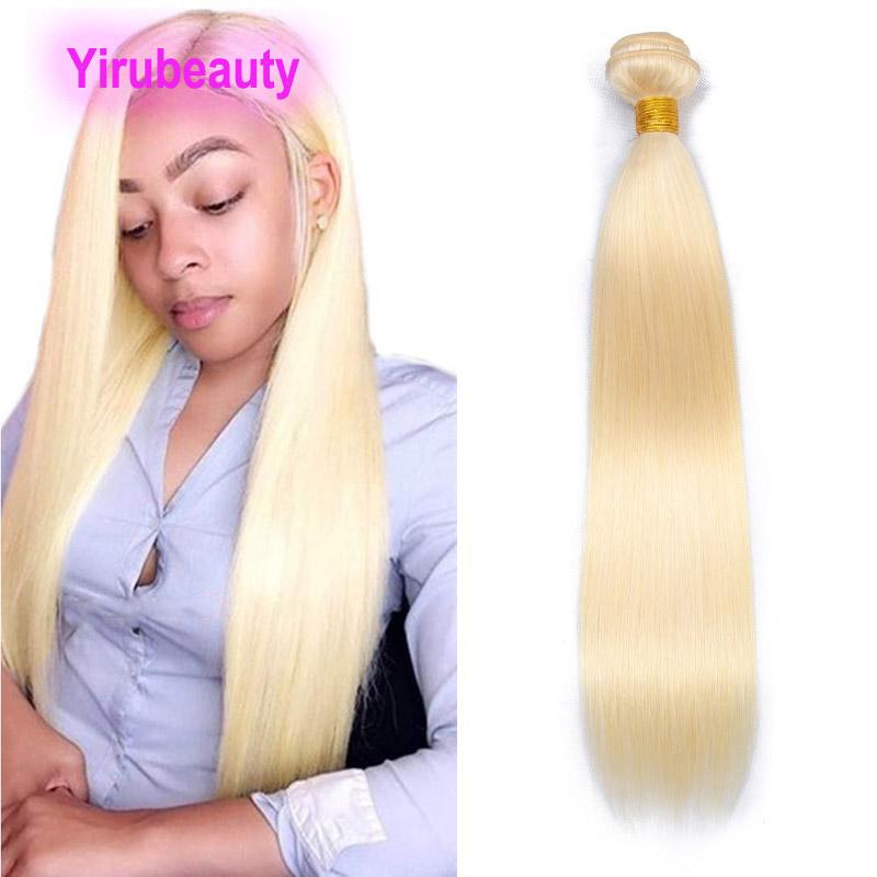 One bundle of Brazilian Indian Human Hair 613# Blonde, straight style, showcasing its vibrant color and thickness.