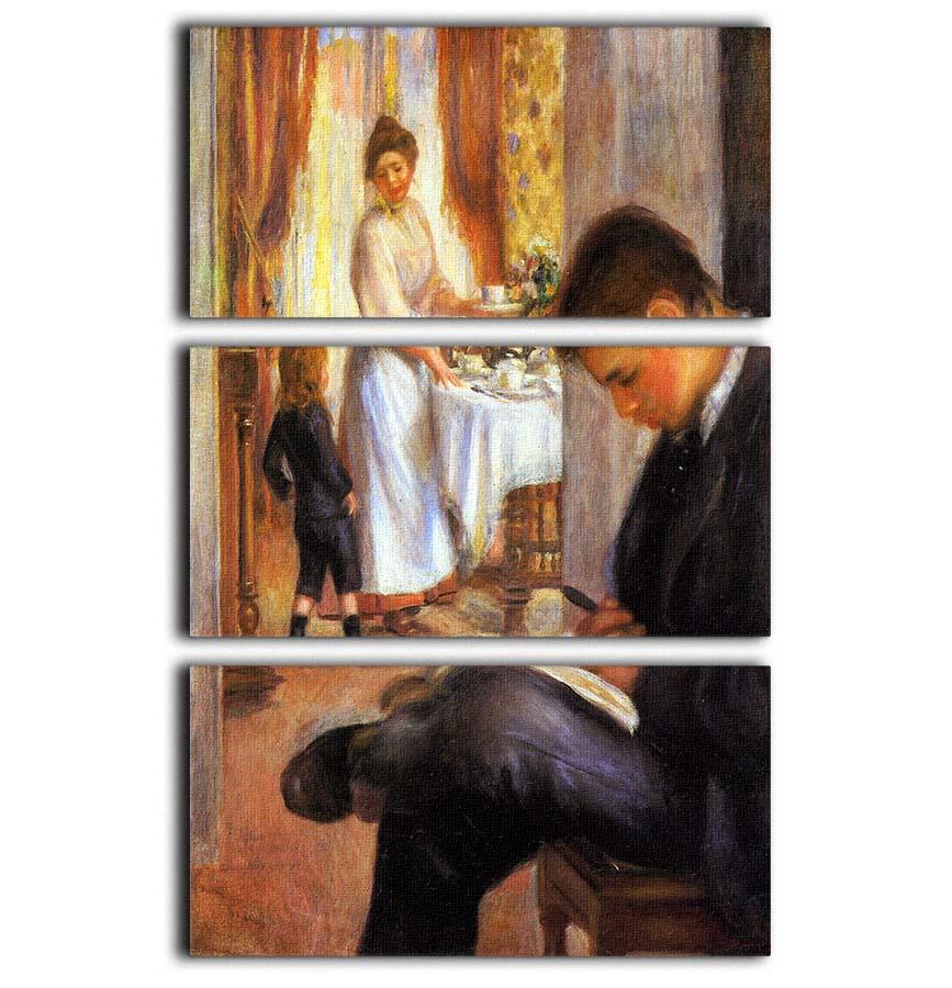 A beautiful 3-panel canvas print of Renoir's Breakfast at Berneval, showcasing vibrant colors and intricate details.