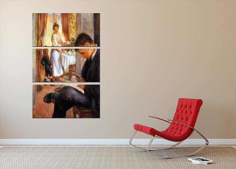 A beautiful 3-panel canvas print of Renoir's Breakfast at Berneval, showcasing vibrant colors and intricate details.