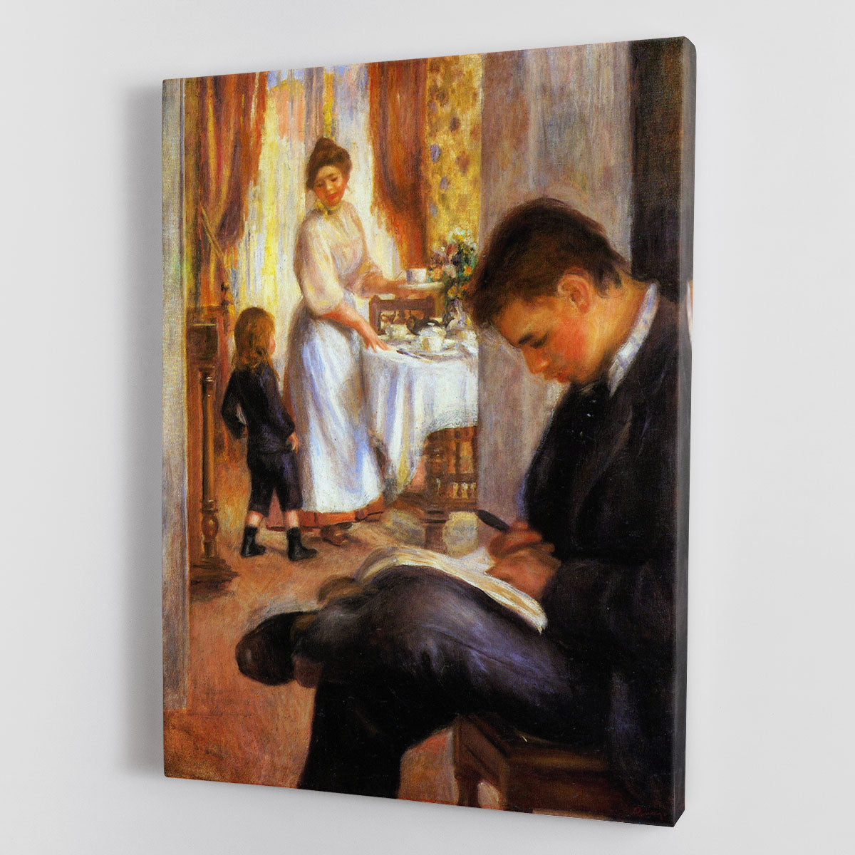 Breakfast at Berneval by Renoir canvas print or poster showcasing a serene outdoor breakfast scene with vibrant colors.