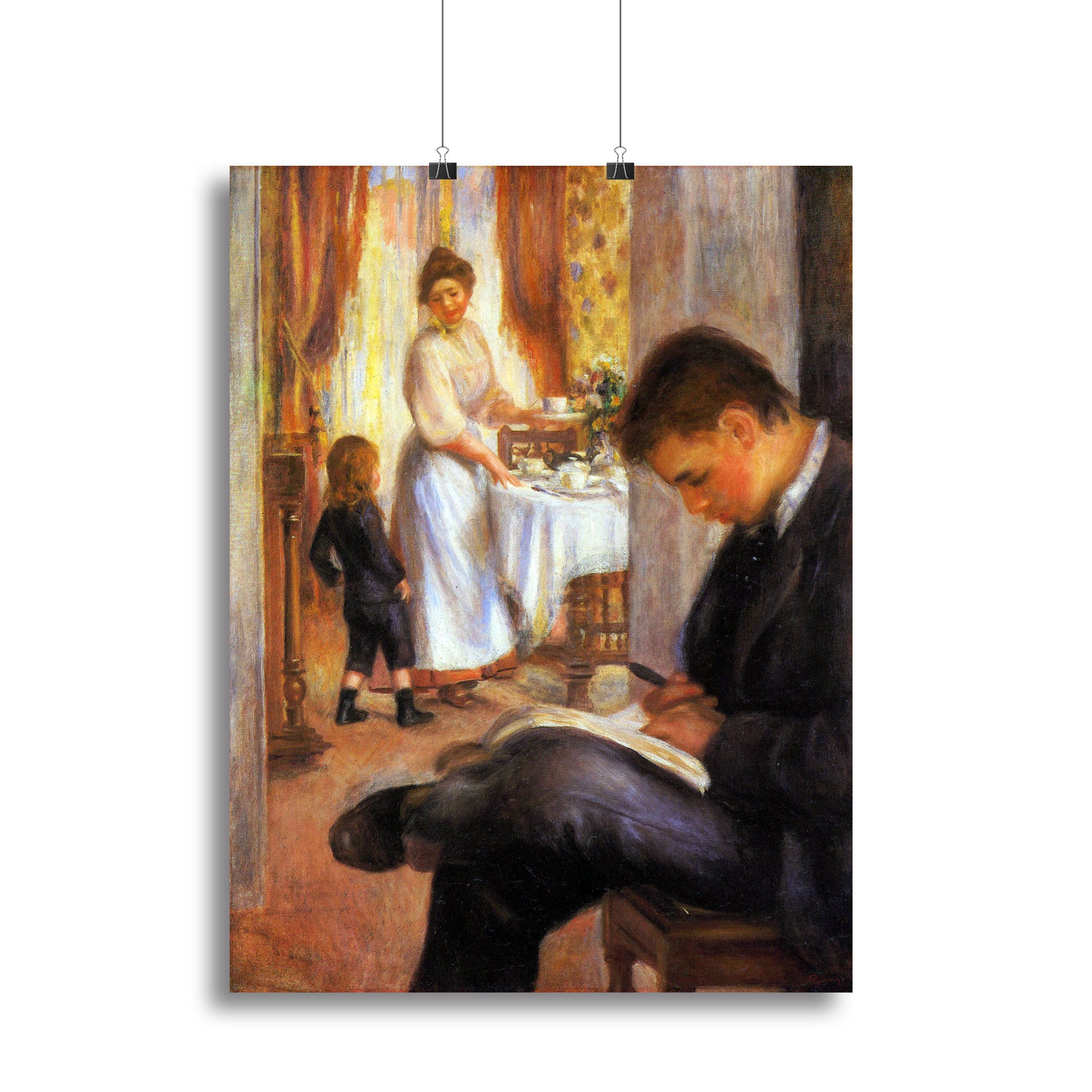 Breakfast at Berneval by Renoir canvas print or poster showcasing a serene outdoor breakfast scene with vibrant colors.