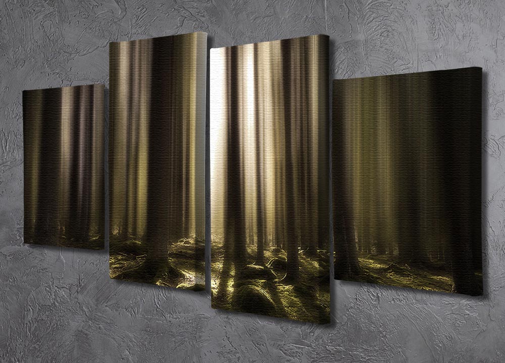 Breath Of Life 4 Split Panel Canvas artwork featuring vibrant colors and intricate designs, displayed in a modern living space.