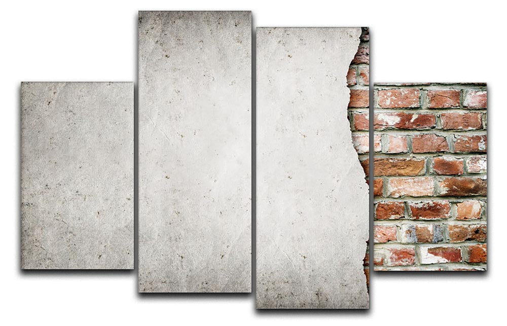 Brick 4 Split Panel Canvas artwork featuring four equal sections, creating a cohesive and dynamic design for wall decoration.