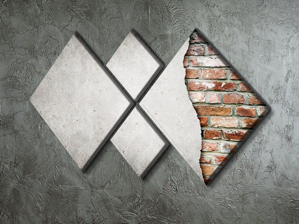 A visually striking Brick 4 Square Multi Panel Canvas artwork divided into four equal sections, showcasing a harmonious design.