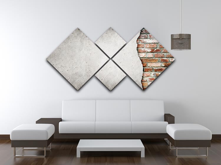 A visually striking Brick 4 Square Multi Panel Canvas artwork divided into four equal sections, showcasing a harmonious design.