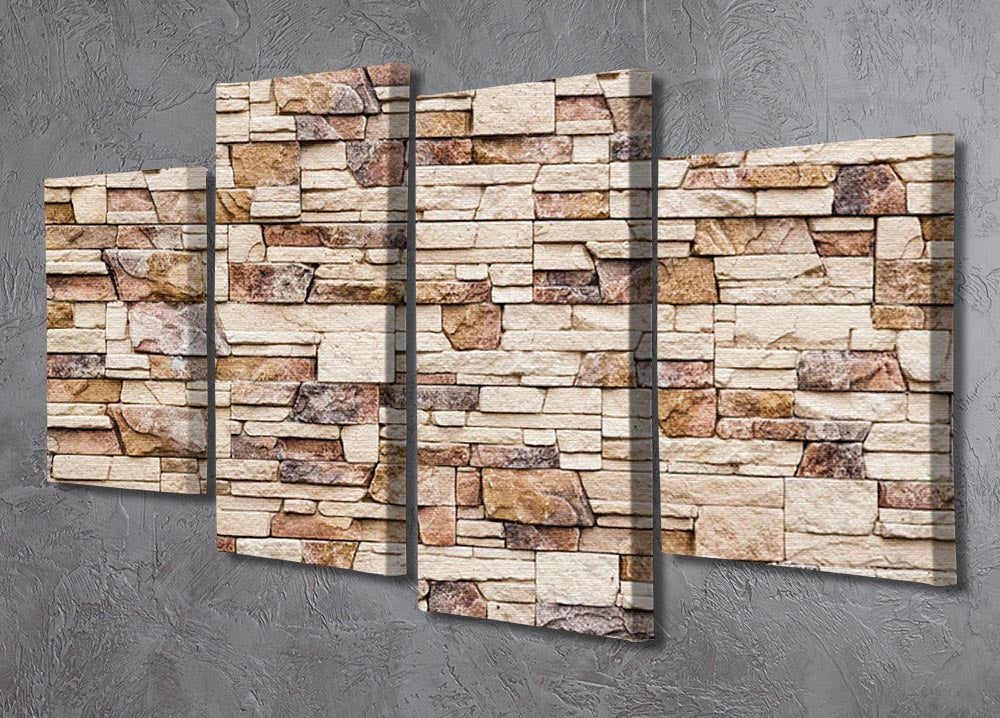 A stylish 4-split canvas artwork featuring a brick wall design, showcasing four panels that create a cohesive and dynamic visual effect.