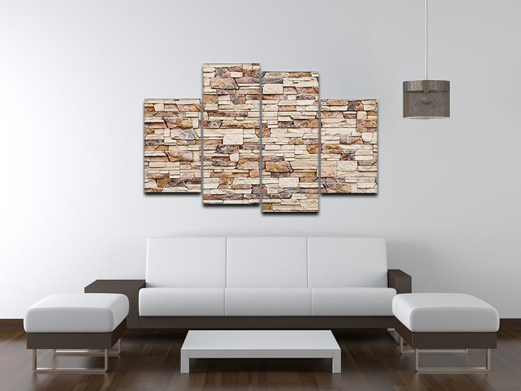 A stylish 4-split canvas artwork featuring a brick wall design, showcasing four panels that create a cohesive and dynamic visual effect.