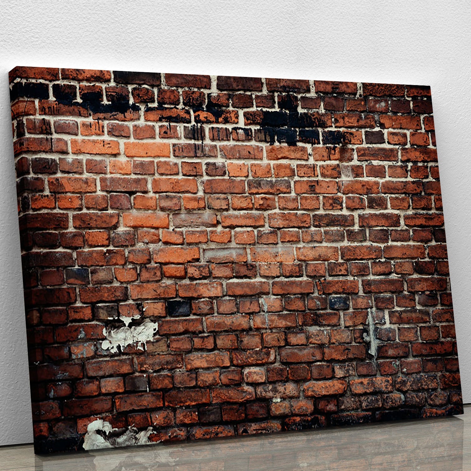 A stylish brick wall canvas print showcasing a rustic urban design, perfect for home or office decor.