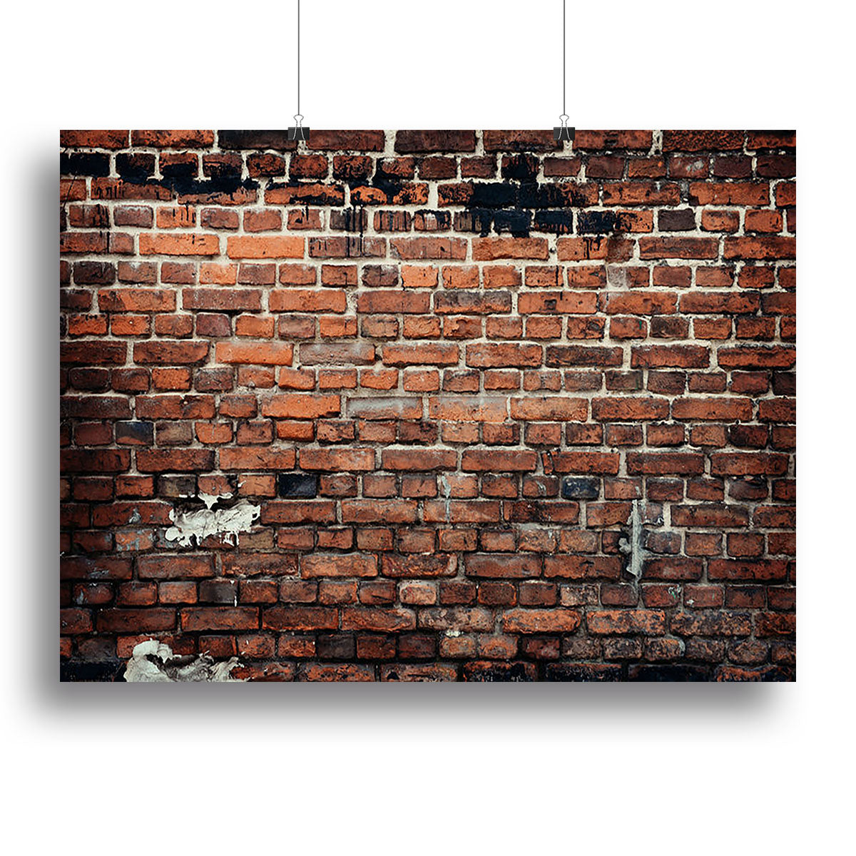 A stylish brick wall canvas print showcasing a rustic urban design, perfect for home or office decor.