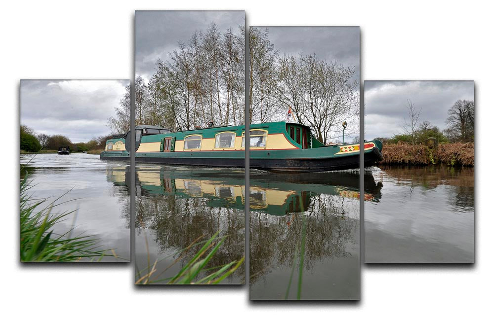 Bridgewater Canal 4 Split Panel Canvas artwork featuring serene canal scenery divided into four panels.